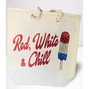 RED WHITE & CHILL  4th of July XL Tote Bag